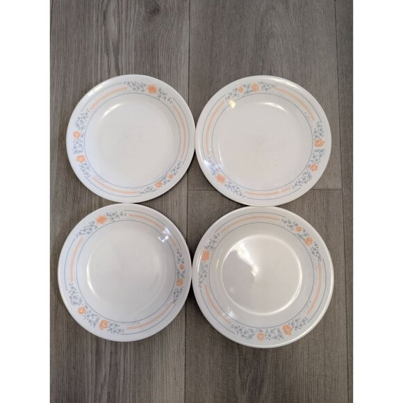 Corelle Apricot Grove Plates Set Of 4 Peach Floral Pattern 7" Diameter - Picture 1 of 5